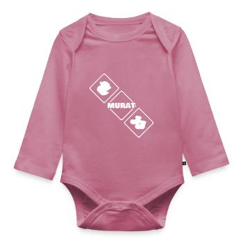 Birth of Murat - Organic Longsleeve Baby Bodysuit - mauve - Front