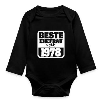Engaged 1978 - Organic Longsleeve Baby Bodysuit - black - Front