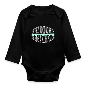 Hommes Un charpentier Prière T-shirts Mason Wood - Body Bébé bio manches longues - noir - Devant