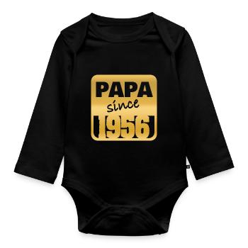 1956 - Organic Longsleeve Baby Bodysuit - black - Front