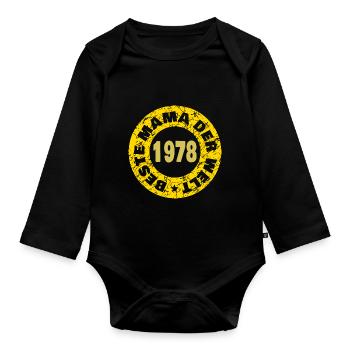 Muttertag 1978 - Baby Bio-Langarm-Body - Schwarz - Vorne