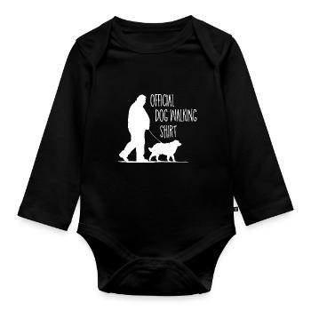 Chemise officielle de promenade de chien - Body Bébé bio manches longues - noir - Devant