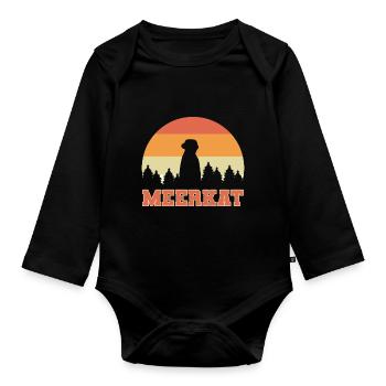 Meerkat - Organic Longsleeve Baby Bodysuit - black - Front