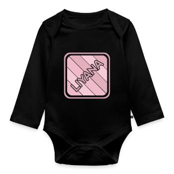First name Liyana - Organic Longsleeve Baby Bodysuit - black - Front