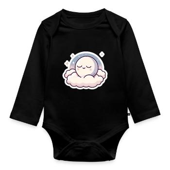 sleeping moon - Organic Longsleeve Baby Bodysuit - black - Front
