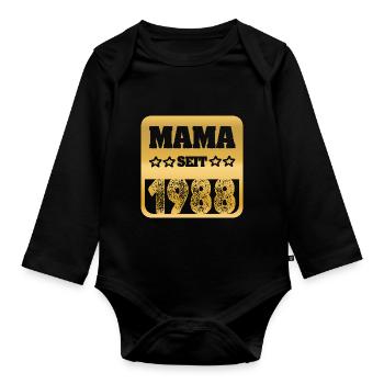 Muttertag 1988 - Baby Bio-Langarm-Body - Schwarz - Vorne