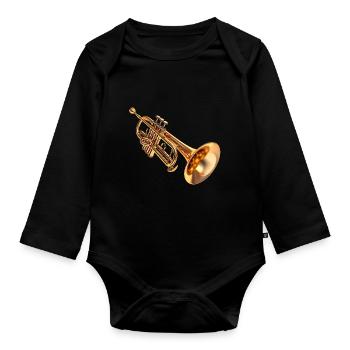 The use of the trumpet - Organic Longsleeve Baby Bodysuit - black - Front