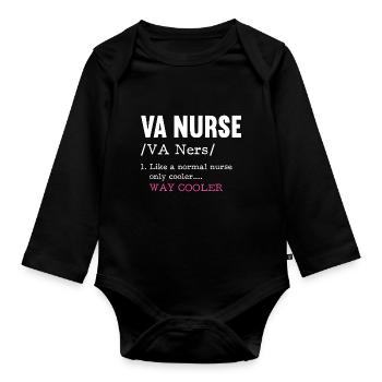 Signification de l’infirmière VA - Body Bébé bio manches longues - noir - Devant