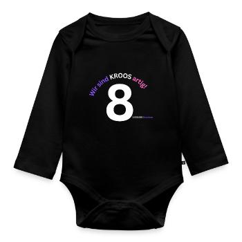 Wir sind Kroosartig - Baby Bio-Langarm-Body - Schwarz - Vorne