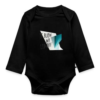 es hat mir den Deckel weggeblasen - Baby Bio-Langarm-Body - Schwarz - Vorne
