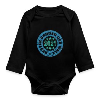 Frères et sœurs 2021 - Body Bébé bio manches longues - noir - Devant