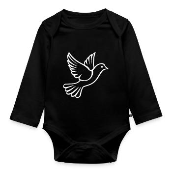 Colombe - Body Bébé bio manches longues - noir - Devant