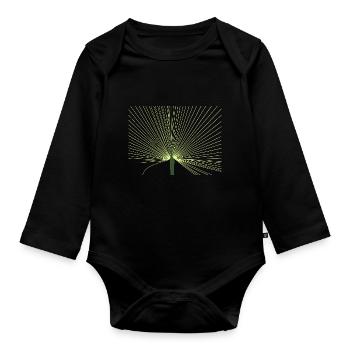 Tropical palmer / Palmier tropical - Body Bébé bio manches longues - noir - Devant