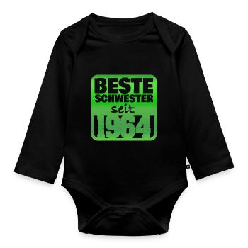 1964 - Baby Bio-Langarm-Body - Schwarz - Vorne