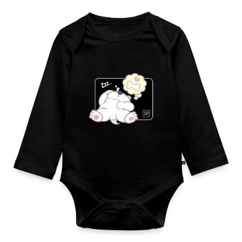 Hund koreanisch - japanischer Stil 11 - Baby Bio-Langarm-Body - Schwarz - Vorne