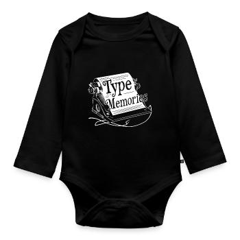 TYPEWRITERS, TYPE MEMORIES - Organic Longsleeve Baby Bodysuit - black - Front