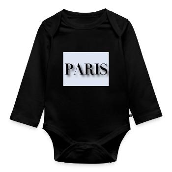 Paris - Baby Bio-Langarm-Body - Schwarz - Vorne