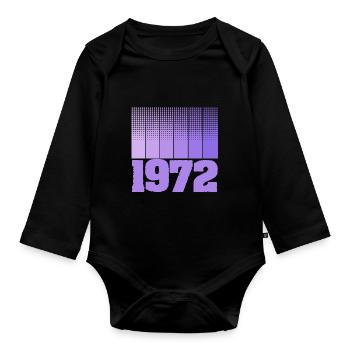 Né en 1972 - Body Bébé bio manches longues - noir - Devant