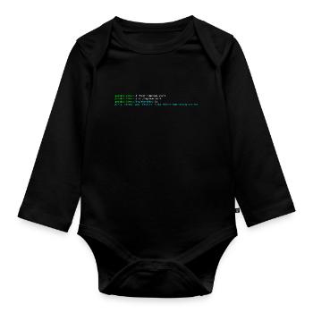 Linux-Terminal - Baby Bio-Langarm-Body - Schwarz - Vorne