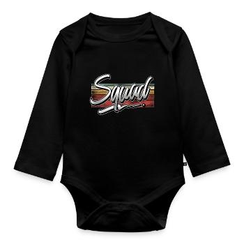 Squad - Organic Longsleeve Baby Bodysuit - black - Front
