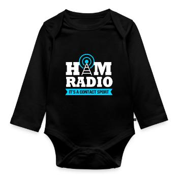 Antenne radio amateur - Body Bébé bio manches longues - noir - Devant