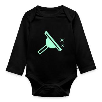 Window Cleaner - Organic Longsleeve Baby Bodysuit - black - Front