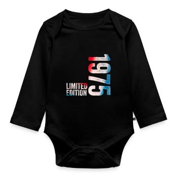1975 Limited Edition 1975 Birthday Gift - Organic Longsleeve Baby Bodysuit - black - Front