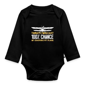 prévisions d’aujourd’hui 100 chances de crash Design - Body Bébé bio manches longues - noir - Devant