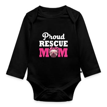 Dog Rescue Animal Rights Animal Rescue Animal Shelter - Organic Longsleeve Baby Bodysuit - black - Front