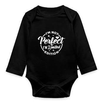 I'm Not Perfect I'm Limited Edition - Organic Longsleeve Baby Bodysuit - black - Front