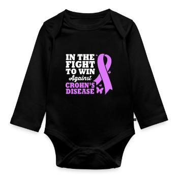 Morbus Crohn - Baby Bio-Langarm-Body - Schwarz - Vorne