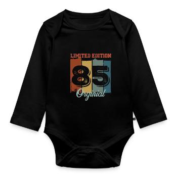 Limited Edition 85 Original – 40th Anniversary - Organic Longsleeve Baby Bodysuit - black - Front