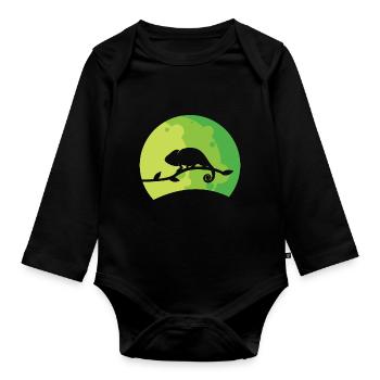 Caméléon - Body Bébé bio manches longues - noir - Devant