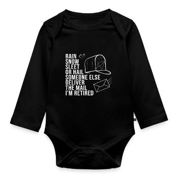 Postman - Organic Longsleeve Baby Bodysuit - black - Front