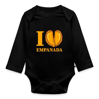 I Love Empanada South American Hispanic Food - Organic Longsleeve Baby Bodysuit - black - Front