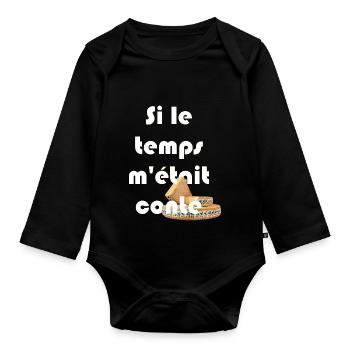 Comté - Body Bébé bio manches longues - noir - Devant