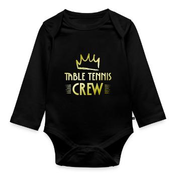 Table Tennis Crew - Baby Bio-Langarm-Body - Schwarz - Vorne