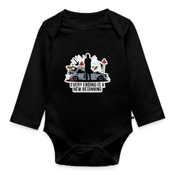 EVERY ENDING IS A NEW BEGINNING - Organic Longsleeve Baby Bodysuit - black - Front