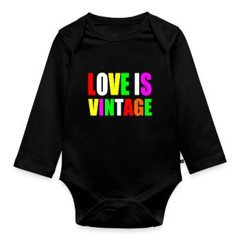 Love is vintage - Baby Bio-Langarm-Body - Schwarz - Vorne