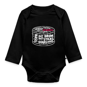 Drumline Snare Drum Marching Band Drummer Drumming - Organic Longsleeve Baby Bodysuit - black - Front