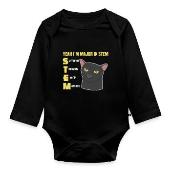 yes I'm Major In STEM Suffering Through Every - Organic Longsleeve Baby Bodysuit - black - Front