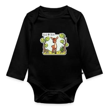 Hello My Deer! Das süße kleine Reh ist da! - Baby Bio-Langarm-Body - Schwarz - Vorne