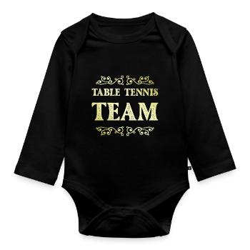 Table Tennis Team - Baby Bio-Langarm-Body - Schwarz - Vorne