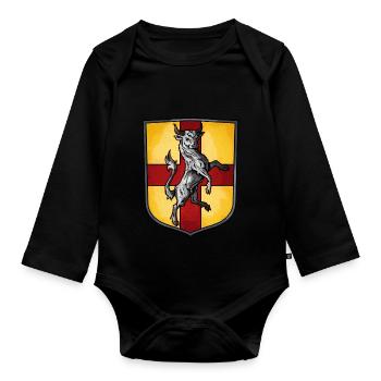 Wappen Stier - Baby Bio-Langarm-Body - Schwarz - Vorne