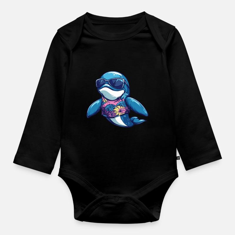 Wal Lustig Sommer - Baby Bio-Langarm-Body - Schwarz