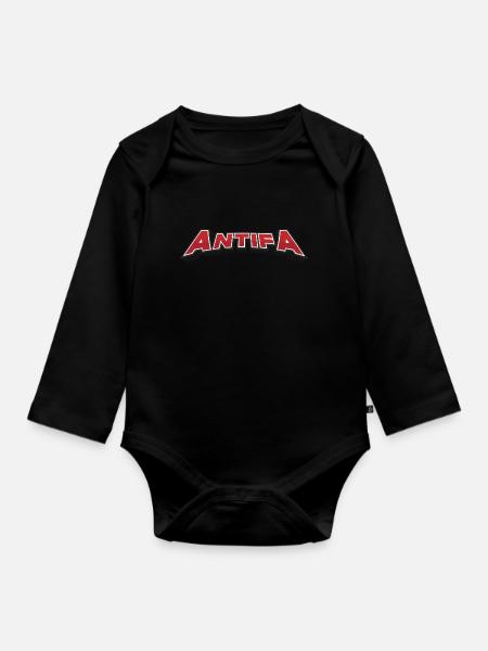 ANTIFA Streetwear - Baby Bio-Langarm-Body - Schwarz