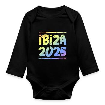 Ibiza 2025 Coloré - Body Bébé bio manches longues - noir - Devant