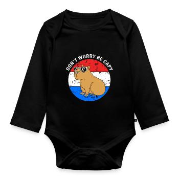 Capybara - Baby Bio-Langarm-Body - Schwarz - Vorne
