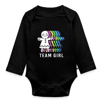 Équipe Fille Noël - Body Bébé bio manches longues - noir - Devant