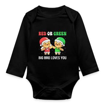 Révélation du sexe de Noël - Body Bébé bio manches longues - noir - Devant